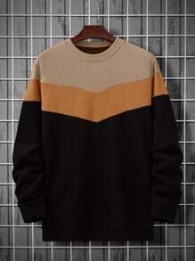 Manfinity Men Colorblock Crew Neck Sweatshirt - Multicolor - View 1