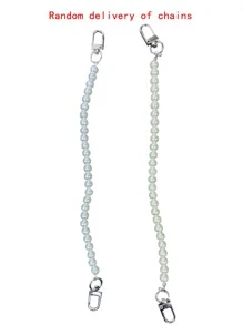 Funda protectora para audífonos de silicona a prueba de golpes con patrón de cadena de perlas, compatible con AirPods 1/2/3/Pro/Pro 2 - Negro - Ver 3