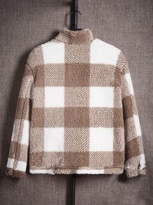 GENTILAND 宽松版型男式水牛格子字母拼接泰迪夹克 - 彩色 - 查看 2