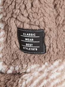 GENTILAND 宽松版型男式水牛格子字母拼接泰迪夹克 - 彩色 - 查看 7