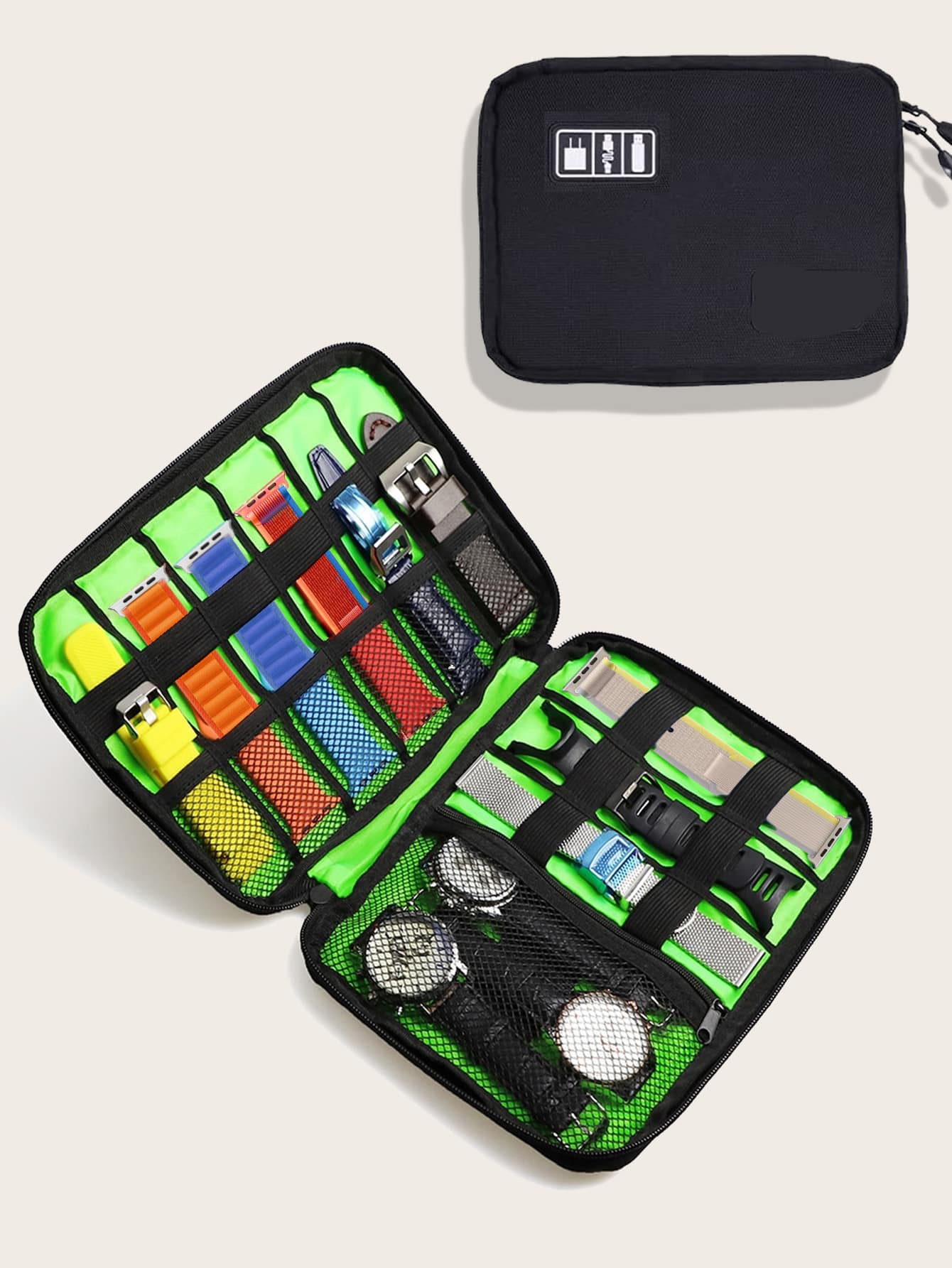 極簡風格錶帶收納袋 - 黑色 - 查看 1