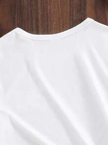 Tween Girl Letter Graphic Tee - White - View 3