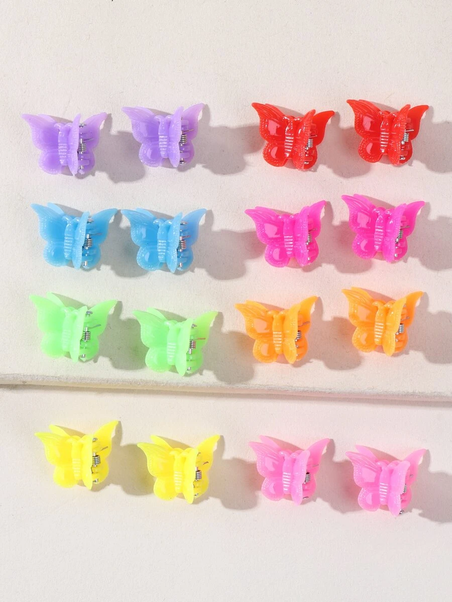 蝴蝶設計髮爪8對組