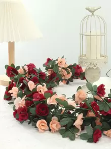 1 件 2.4 米小玫瑰藤，人造花适用于婚礼/活动/派对装饰、家具/客厅/桌子/墙壁/户外围栏装饰、假植物、秋季装饰、房间、书桌、花园装饰、房间装饰用品、情人节、礼物 - 彩色 - 查看 4