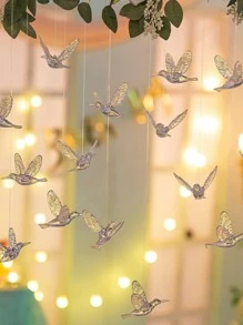 10pcs Bird Decoration Hanging Ornaments, Suitable For Wedding Decor, Kindergarten Decor, Room Decor, Home Decor, Wall Decor, Also Can Be Used As Birthday Or Graduation Gifts - Clear - View 1