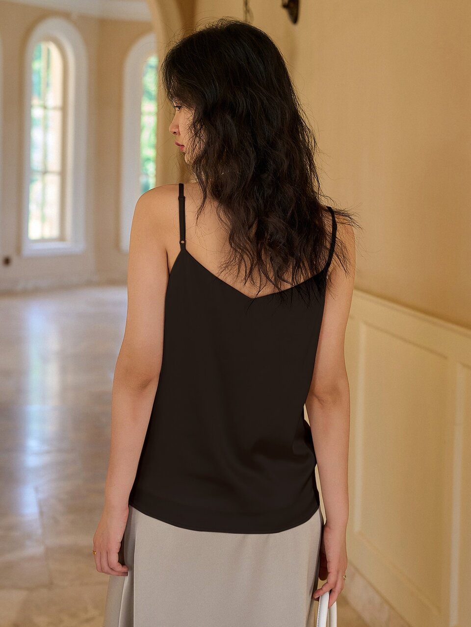 Solid Adjustable Straps Cami Top Tank Tops