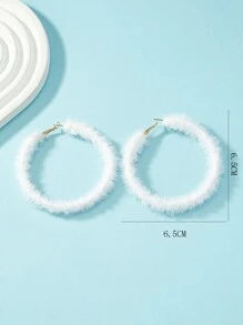 Hoa tai vòng mờ tối giản - trắng - Xem 4