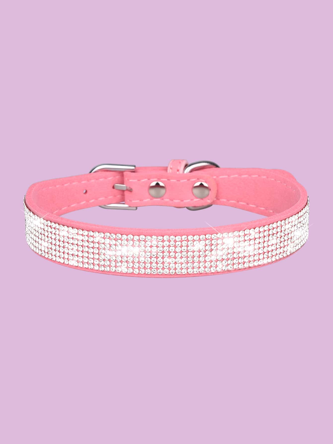 Collar para perro con brillantes de rhinestone - Rosa - Ver 1
