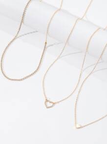 NAIZHU 3pcs Hình trái tim Pha lê NỮ Gợi cảm Dây chuyền thắt lưng Đồ trang sức Tiệc nhảy múa Thời trang Phụ kiện - Vàng - Xem 3