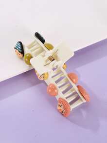 Cartoon Figure Decor Hair Claw - White - View 3