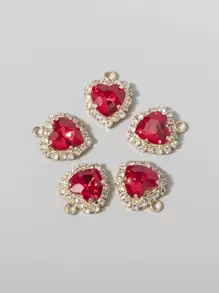 5pcs Rhinestone Heart DIY Pendant Valentines