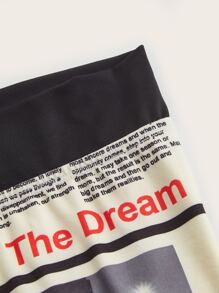 SHEIN ICON Newspaper Print Tube Top - Multicolor - View 3