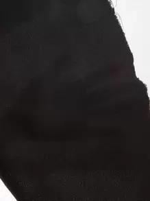 SHEIN Tall 前繫帶荷葉邊上衣 - 黑色 - 查看 7