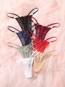 7pack Plain Floral Thong - Multicolor - View 3