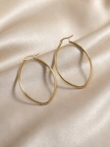 Pendientes de aro oval