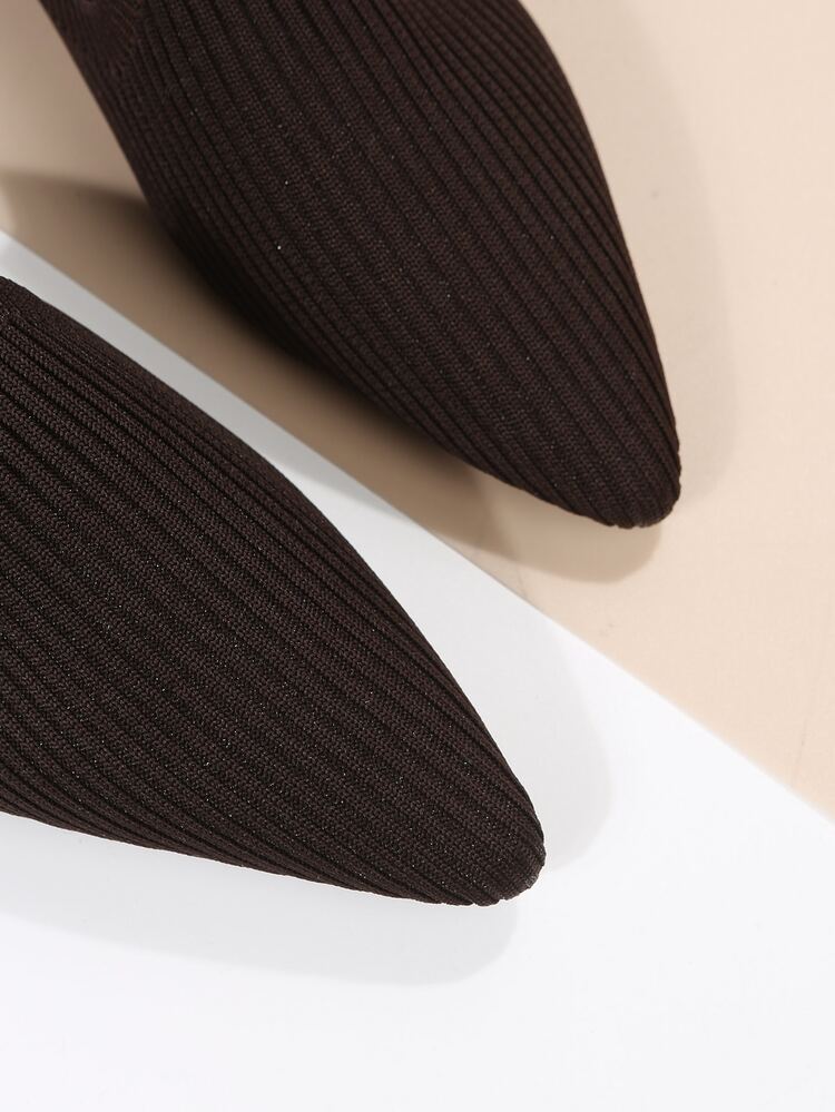 Mules planos de punta - Marrón Chocolate - Ver 3