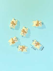 6pcs Cartoon Bear DIY Pendant - Multicolor - View 3