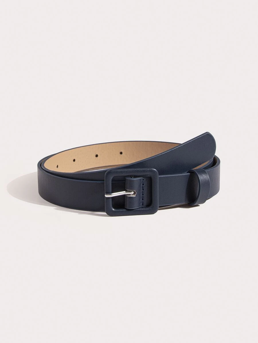 Square Buckle Belt Summer, School Fall, Autumn, Halloween - Navy Blue - View 1