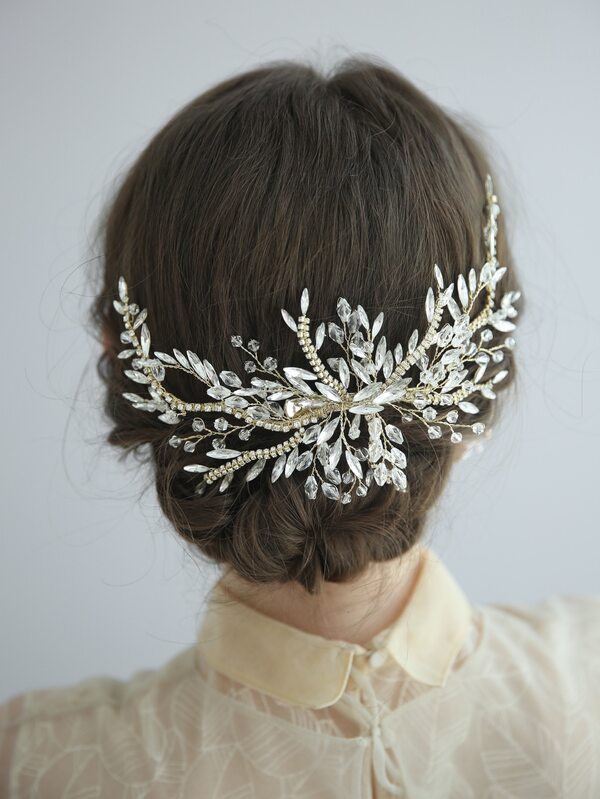 A Shiny, Gorgeous And Fashionable Hair Clip Decorated With Rhinestones, Suitable For Weddings, Daily Life, Parties, Festivals