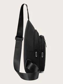 Fashionable Solid Color Large Capacity Waist Bag Chest Bag College Bag Summer Dad Freshman For Books Multi-Functional Dorm University Gifts Fall Christmas Scream Men Bag Belt Bag Travel Bag Sling Bag Funny Gifts Holiday Thanksgiving Winter Vacation Christmas Gifts Travel Essentials Dad Gifts Boyfriend Gifts Black Bag Holiday Essentials Fanny Pack Bags Back To School The Sporty Life Bag Pack Spring School Supplies Graduation Small Bag Body Bag Hiking Accessories Pouch Phone Bag - Black - View 5