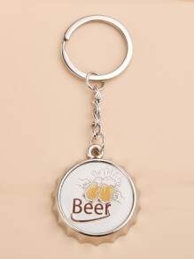 1pc Cap Shaped Bottle Opener Keychain For Men - Multicolor - View 1
