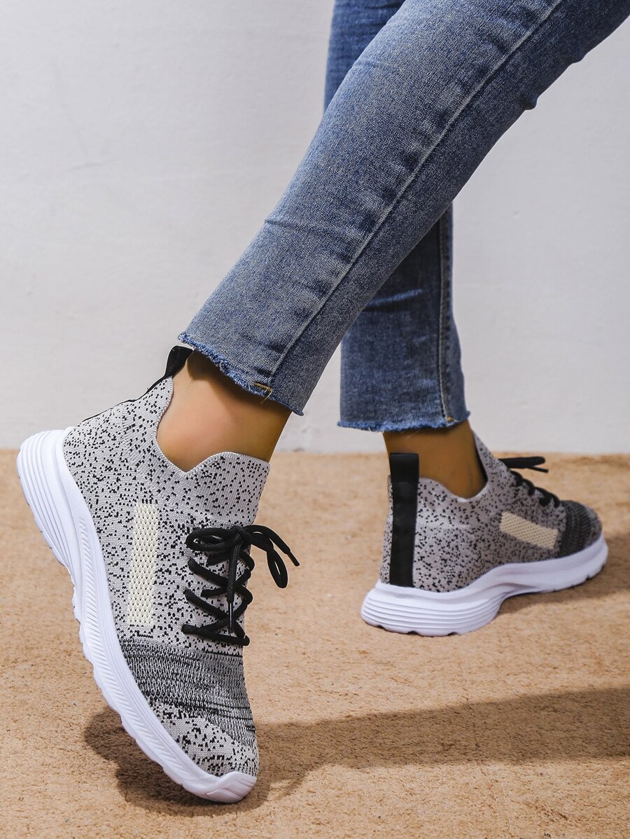 Zapatos para correr slip on con patrón de dibujo con diseño con cordón - Multicolor - Ver 1