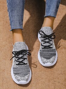 Zapatos para correr slip on con patrón de dibujo con diseño con cordón - Multicolor - Ver 2
