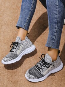 Zapatos para correr slip on con patrón de dibujo con diseño con cordón - Multicolor - Ver 3