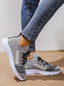 Zapatos para correr slip on con patrón de dibujo con diseño con cordón - Multicolor - Ver 5