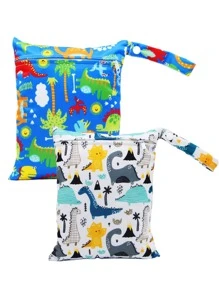 2pcs Animal & Plant Pattern Diaper Bag - Multicolor - View 1