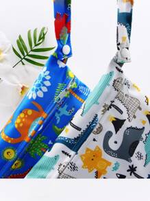 2pcs Animal & Plant Pattern Diaper Bag - Multicolor - View 7