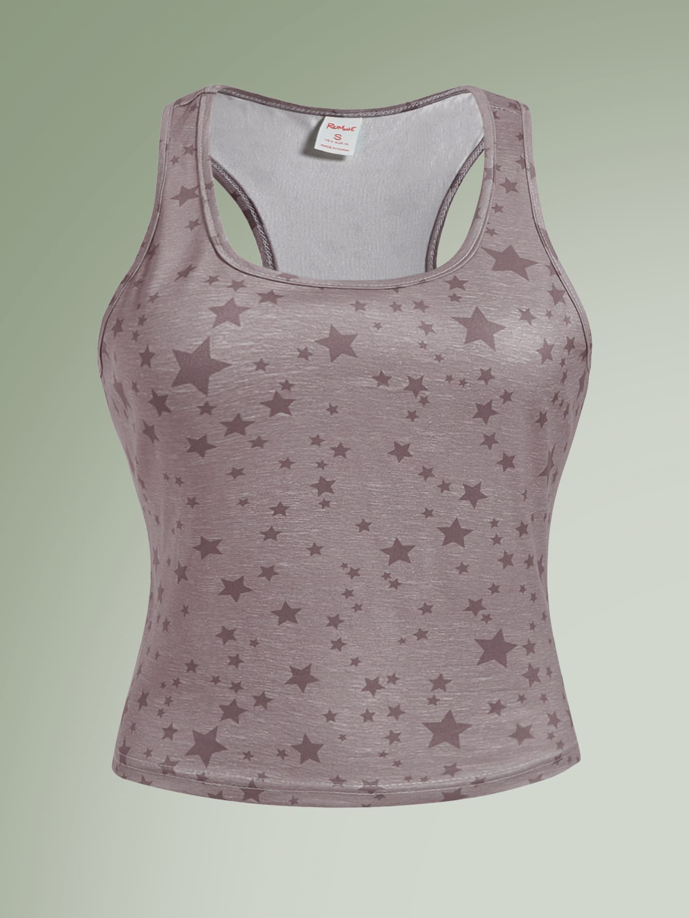 ROMWE Fairycore Camiseta Sin Mangas Con Estampado De Estrellas - Rosa vieja - Ver 1