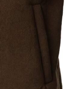 Manfinity Men Borg Collar Teddy Lined Coat - Coffee Brown - View 6