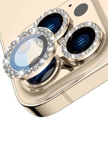 鑲有亮片鏡頭保護貼,適用於iphone 15/15pro/15plus/15promax - 金色 - 查看 1