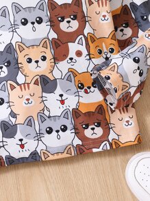 SHEIN 小男童字母和卡通圖案T恤