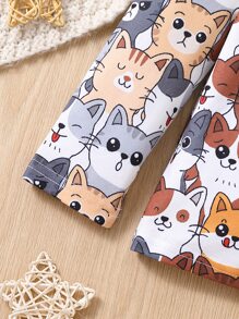 SHEIN 小男童字母和卡通圖案T恤