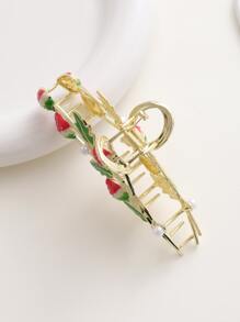 1 件时尚金属滴油草莓发夹，Y2K 辣妹装饰发饰，适合日常学习、工作、小型聚会头饰情人节情人发夹发夹发夹发夹发夹 - 彩色 - 查看 4