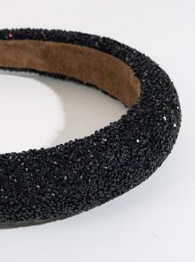 Băng đô dự tiệc sang trọng và cầu kỳ với đá quý lấp lánh, phụ kiện tóc màu đen, phụ kiện đội đầu. - màu đen - Xem 3