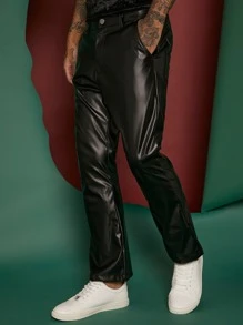 Manfinity AFTRDRK Quần Nam Nút Túi màu trơn Đường phố - màu đen - Xem 3