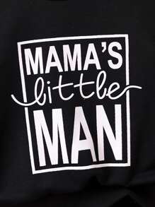 Baby Boy Slogan Graphic Sweatshirt & Joggers - Black - View 3