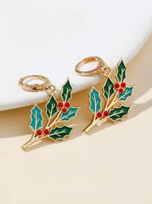 Leaf Decor Drop Earrings - Multicolor - View 2