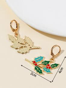 Leaf Decor Drop Earrings - Multicolor - View 3