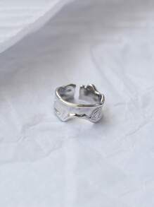 Minimalist Cuff Ring - Silver - View 2