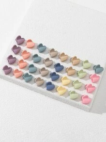 35 chiếc Màu sắc ngẫu nhiên Sáp vuốt tóc thiết kế hình trái tim Y2K đầy màu sắc - Nhiều màu - Xem 4