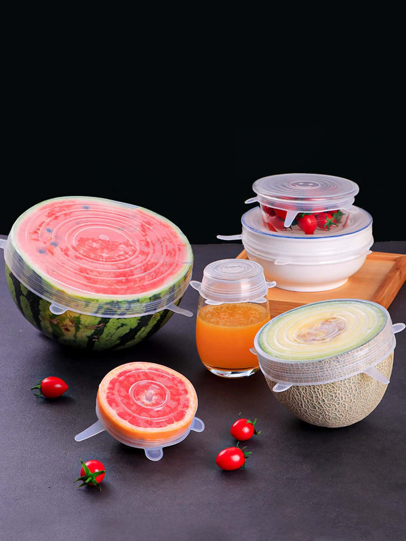6pcs Silicone Fresh-keeping Cover,Hot Selling Kitchen Supplies Set - Clear - View 1
