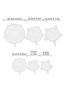 6pcs Silicone Fresh-keeping Cover,Hot Selling Kitchen Supplies Set - Clear - View 2