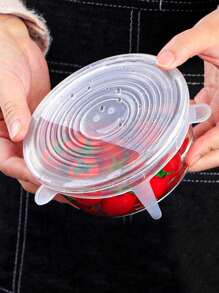 6pcs Silicone Fresh-keeping Cover,Hot Selling Kitchen Supplies Set - Clear - View 3