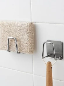 1 pieza Soporte para esponja sin taladros, estante de pared para esponja, rejilla de acero inoxidable para fregadero - Multicolor - Ver 2