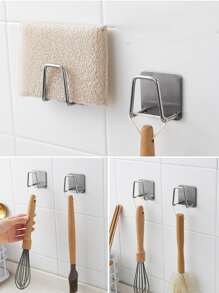 1 pieza Soporte para esponja sin taladros, estante de pared para esponja, rejilla de acero inoxidable para fregadero - Multicolor - Ver 4