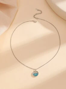 Whale Decor Round Pendant Necklace